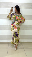 Coordinato Almira in Satin Longuette e Camicia Cardigan