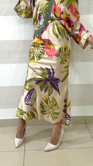 Coordinato Almira in Satin Longuette e Camicia Cardigan