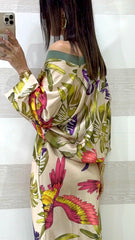 Coordinato Almira in Satin Longuette e Camicia Cardigan