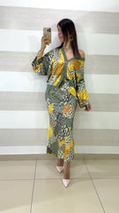 Coordinato Almira in Satin Longuette e Camicia Cardigan