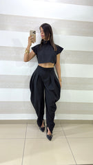 Coordinato Amice Pantaloni Harem Balloon e Top Crop