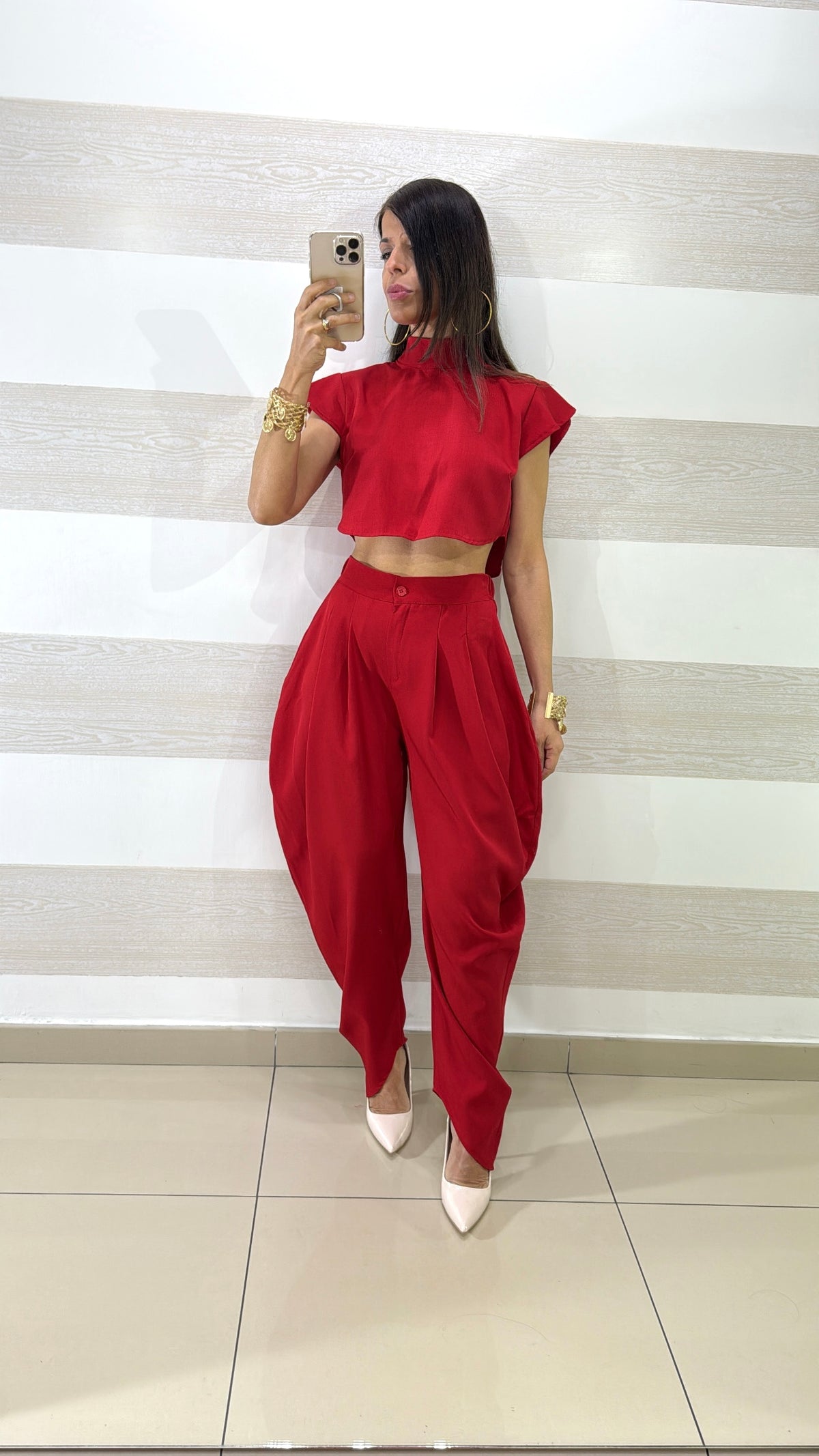 Coordinato Amice Pantaloni Harem Balloon e Top Crop