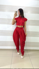 Coordinato Amice Pantaloni Harem Balloon e Top Crop