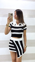 Coordinato Angela 2 Pezzi Gonna e Maglia a Righe