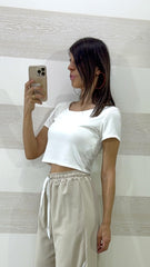 Coordinato Angie PantaBalloon con Bande e Maglia Crop a Costine