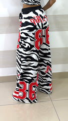 Coordinato Anise Pantaloni e Top Zebrati con Numero Rosso