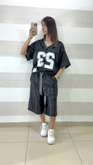 Coordinato Avice Bermuda e Maglia Satin con Stampa