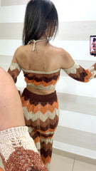 Coordinato Candis in Crochet PantaPalazzo e Top con Lurex