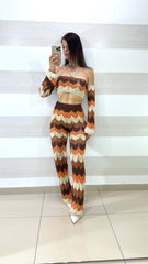 Coordinato Candis in Crochet PantaPalazzo e Top con Lurex