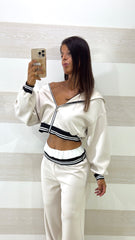 Coordinato Deena PantaPalazzo Doppio Busto e Felpina Crop