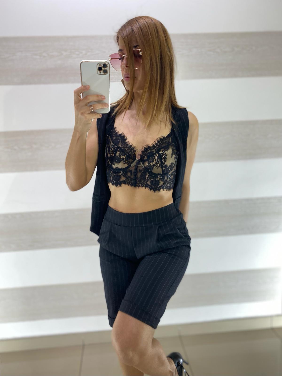 Coordinato Erin Gessato Bermuda e Gilet