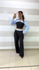 Coordinato Florentina PantaPalazzo e Top con Camicia