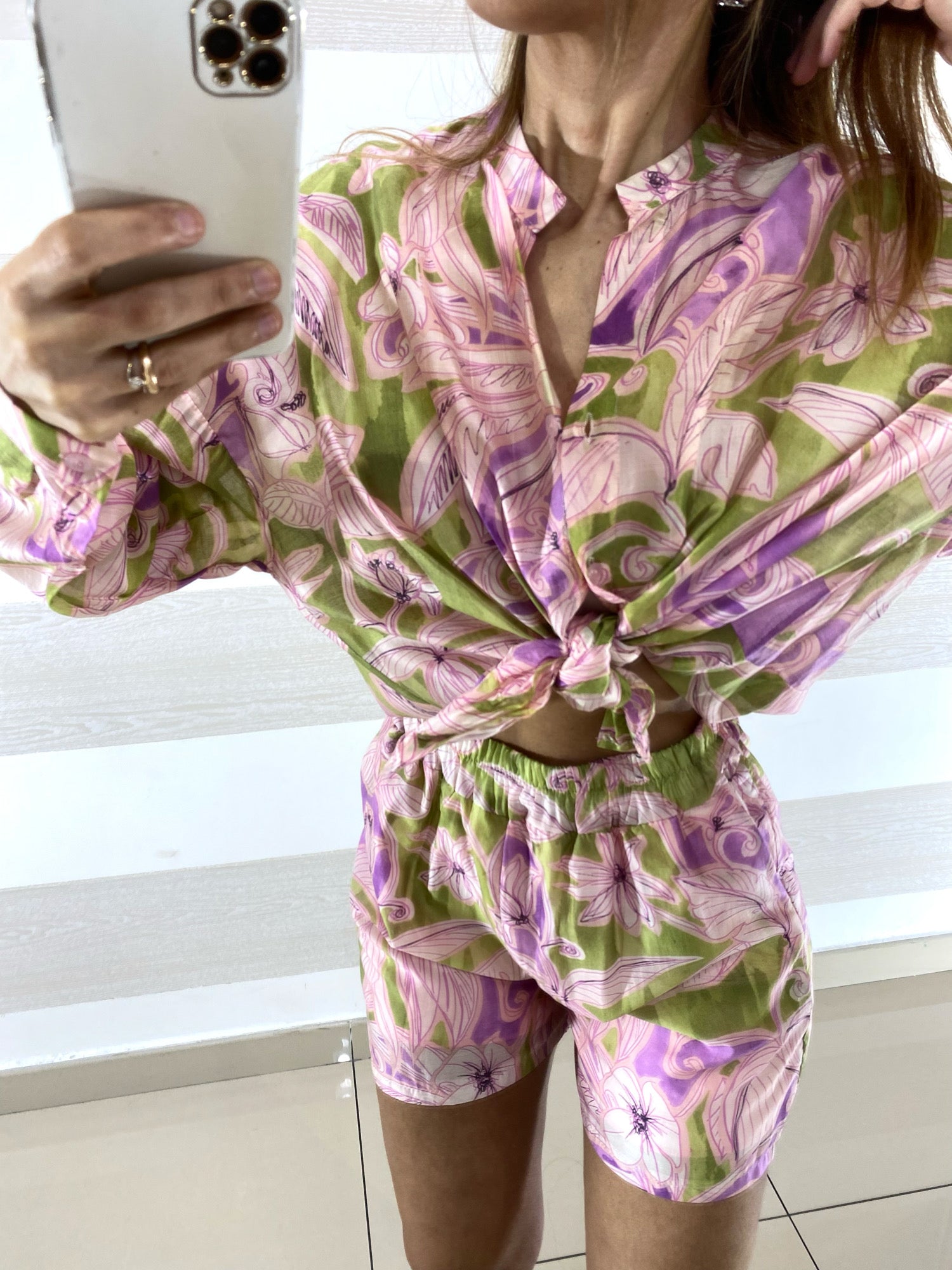 Coordinato Jole Shorts e Camicetta a Fiori