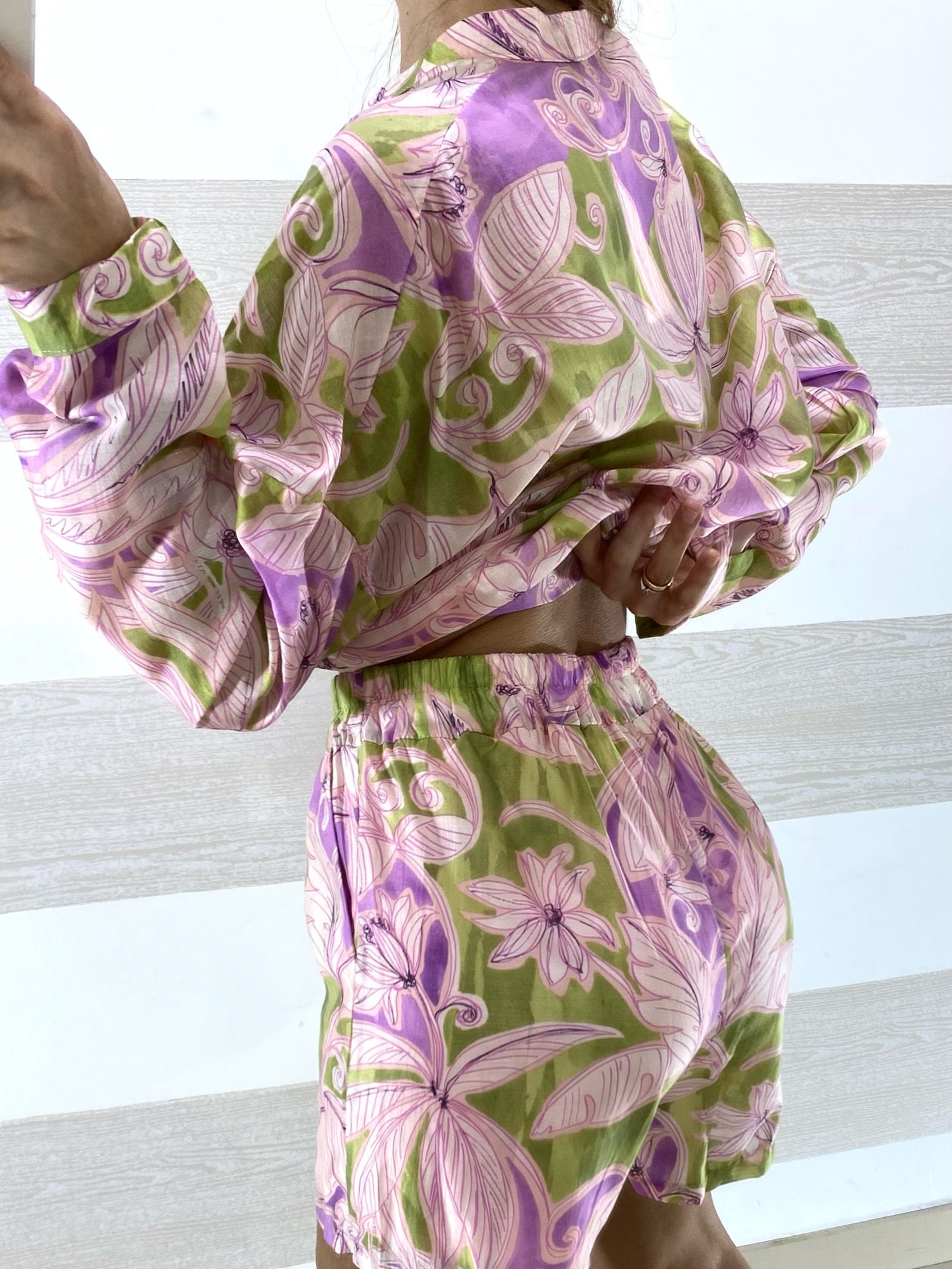 Coordinato Jole Shorts e Camicetta a Fiori