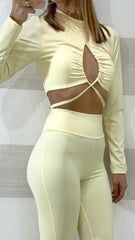 Coordinato Linette Pantaleggins e Top Crop con Apertura Centrale