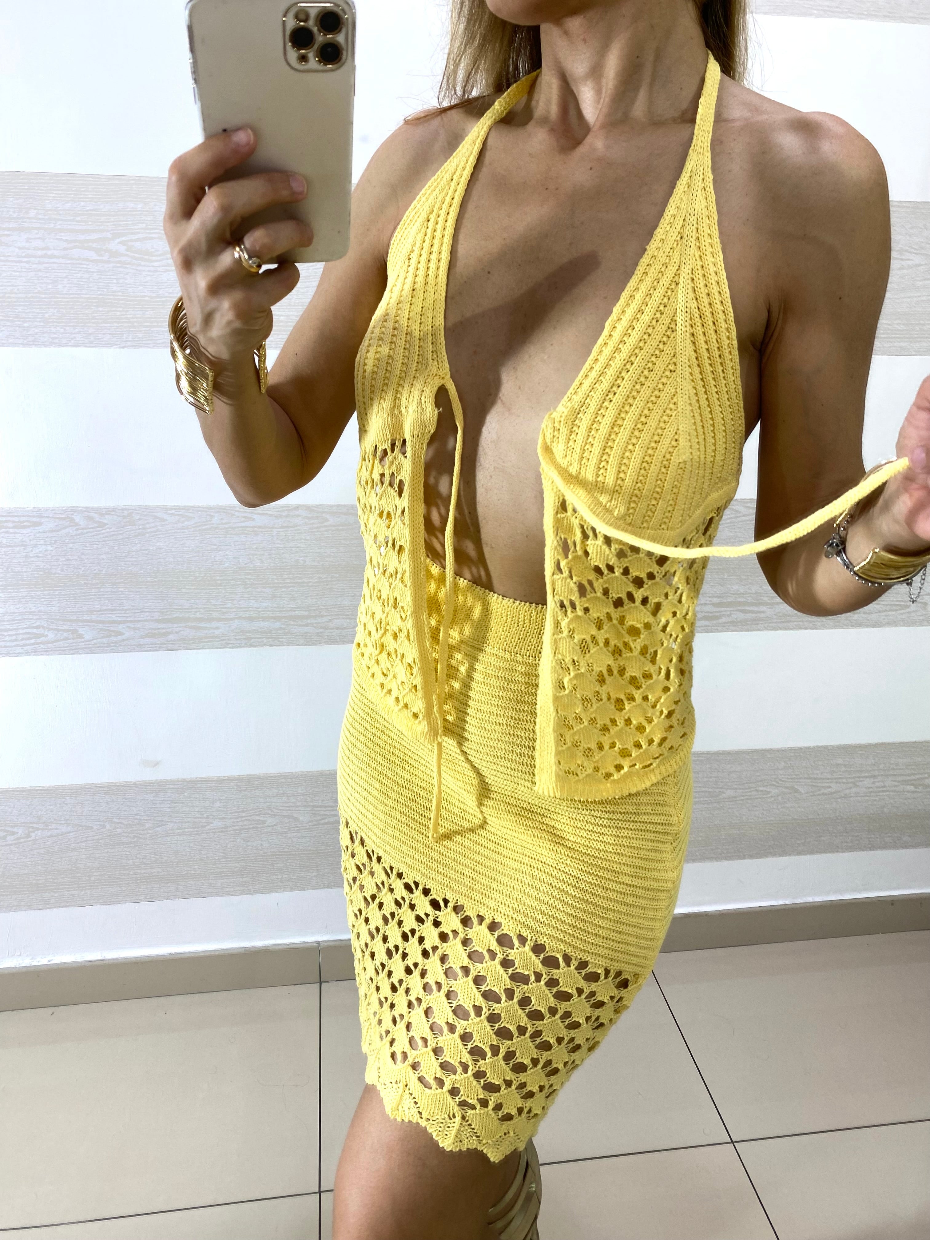 Coordinato Maika Crochet Gonna e Top Traforati