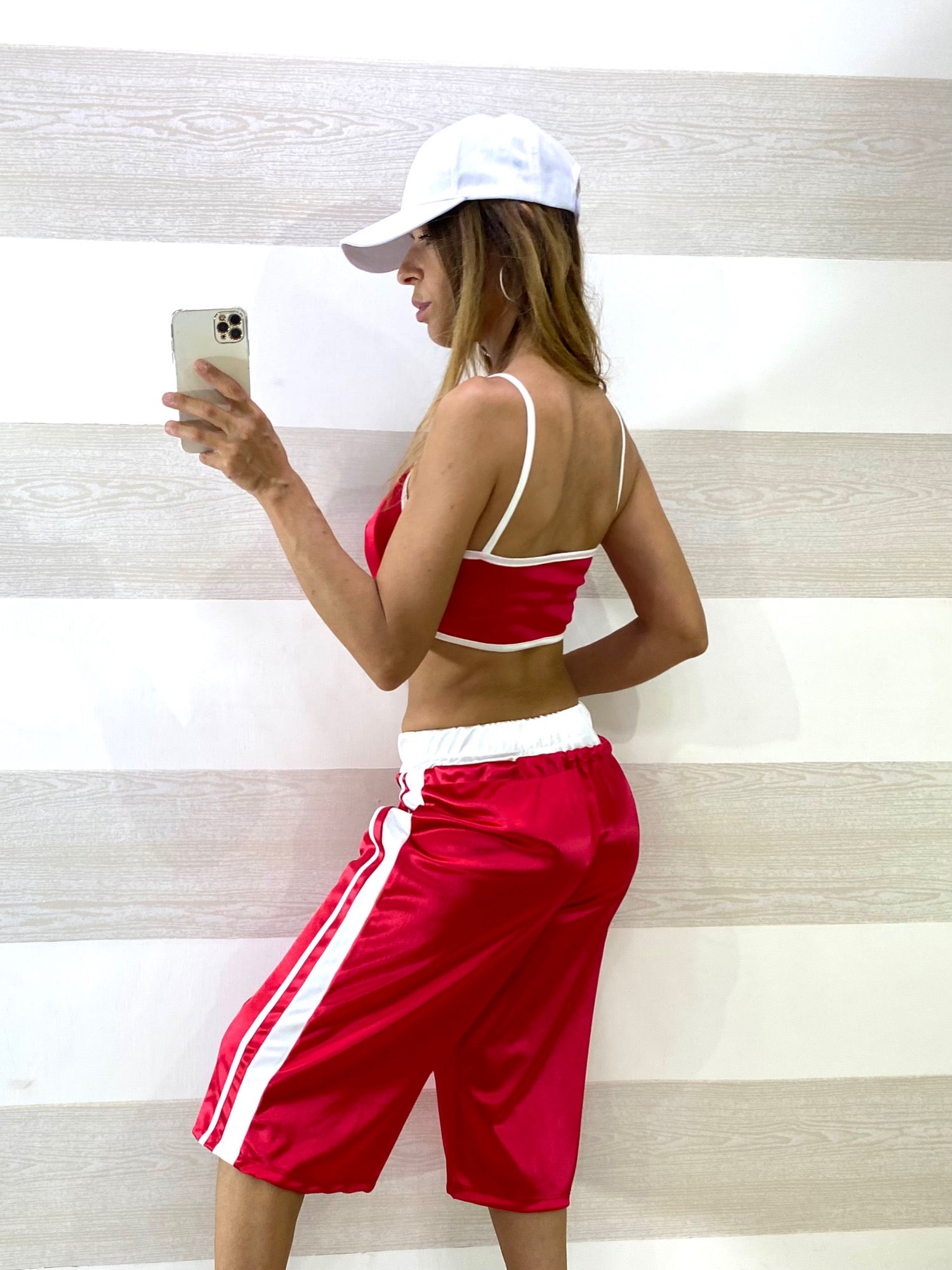 Coordinato Petra Bermuda e Top Satin con Fasce Laterali