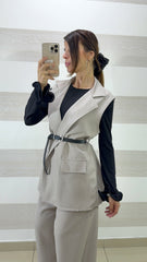 Coordinato Reba PantaPalazzo e Gilet Lungo