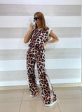 Coordinato Remy Fantasia Maxi Animalier Pantapalazzo e Camicetta