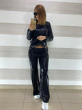 Coordinato Siria Effetto Metallic Pantaloni e Maglia