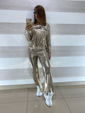 Coordinato Siria Effetto Metallic Pantaloni e Maglia