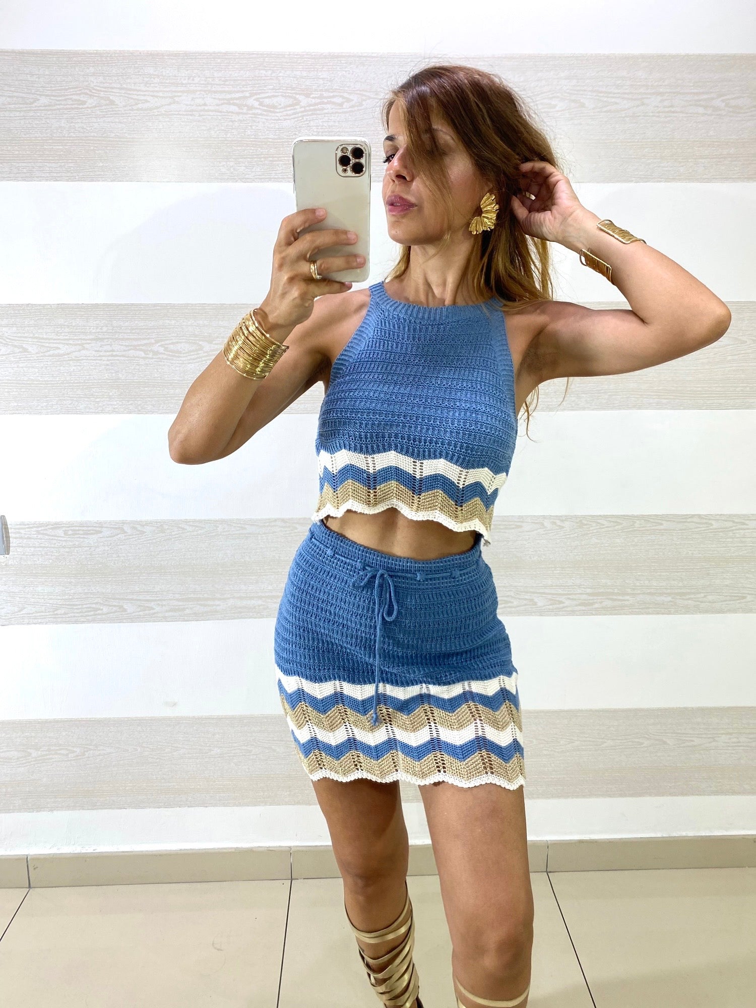 Coordinato Sonia Gonna e Top Crochet e Lurex