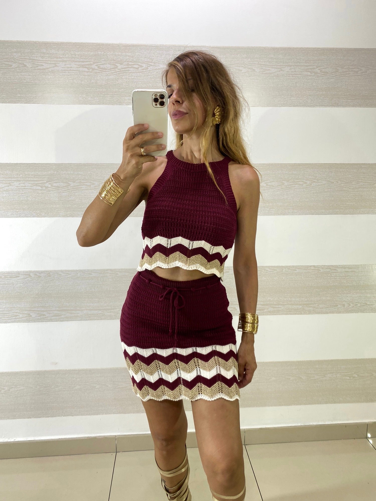 Coordinato Sonia Gonna e Top Crochet e Lurex