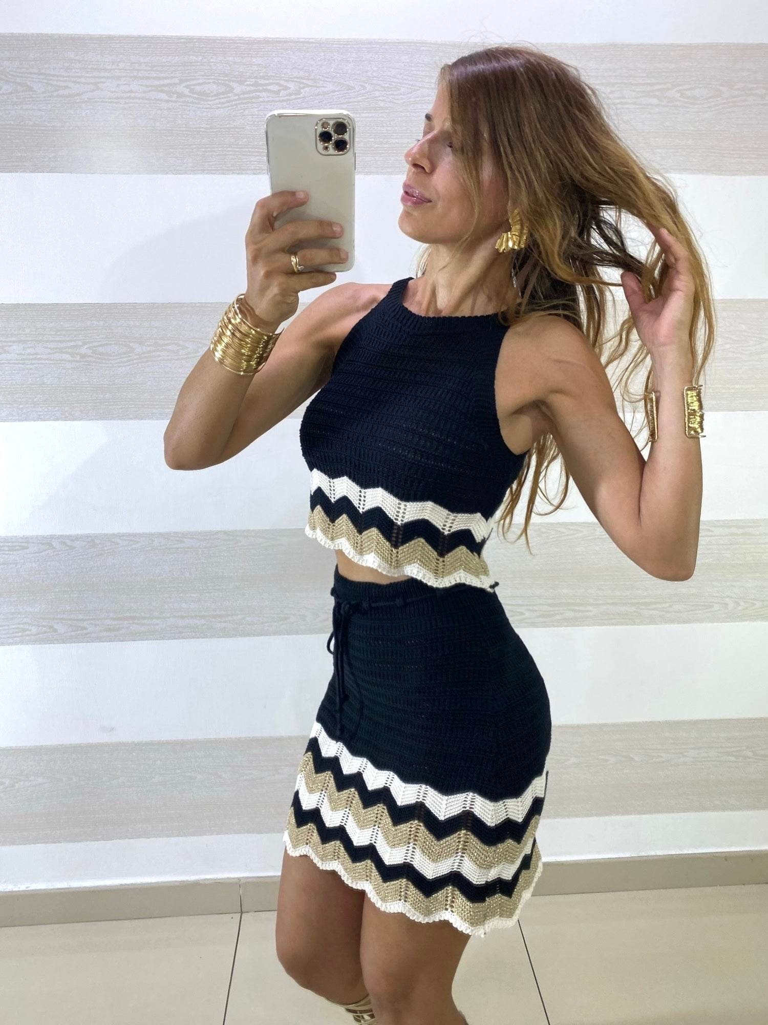Coordinato Sonia Gonna e Top Crochet e Lurex