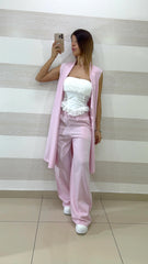 Coordinato Wanda PantaPalazzo e Gilet Lungo Reverse