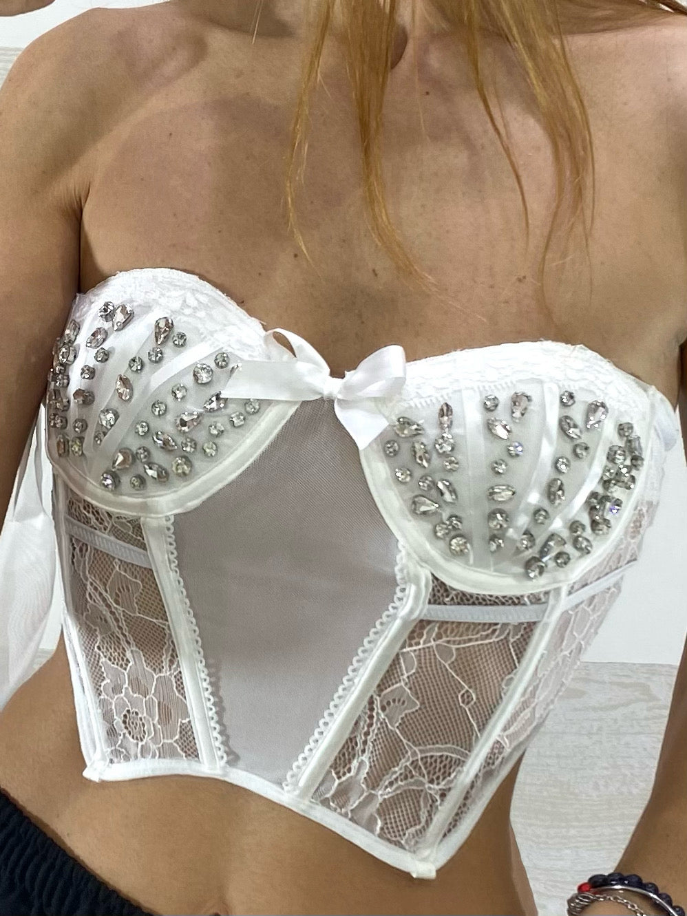 Corsetto Domezia in Pizzo con Strass