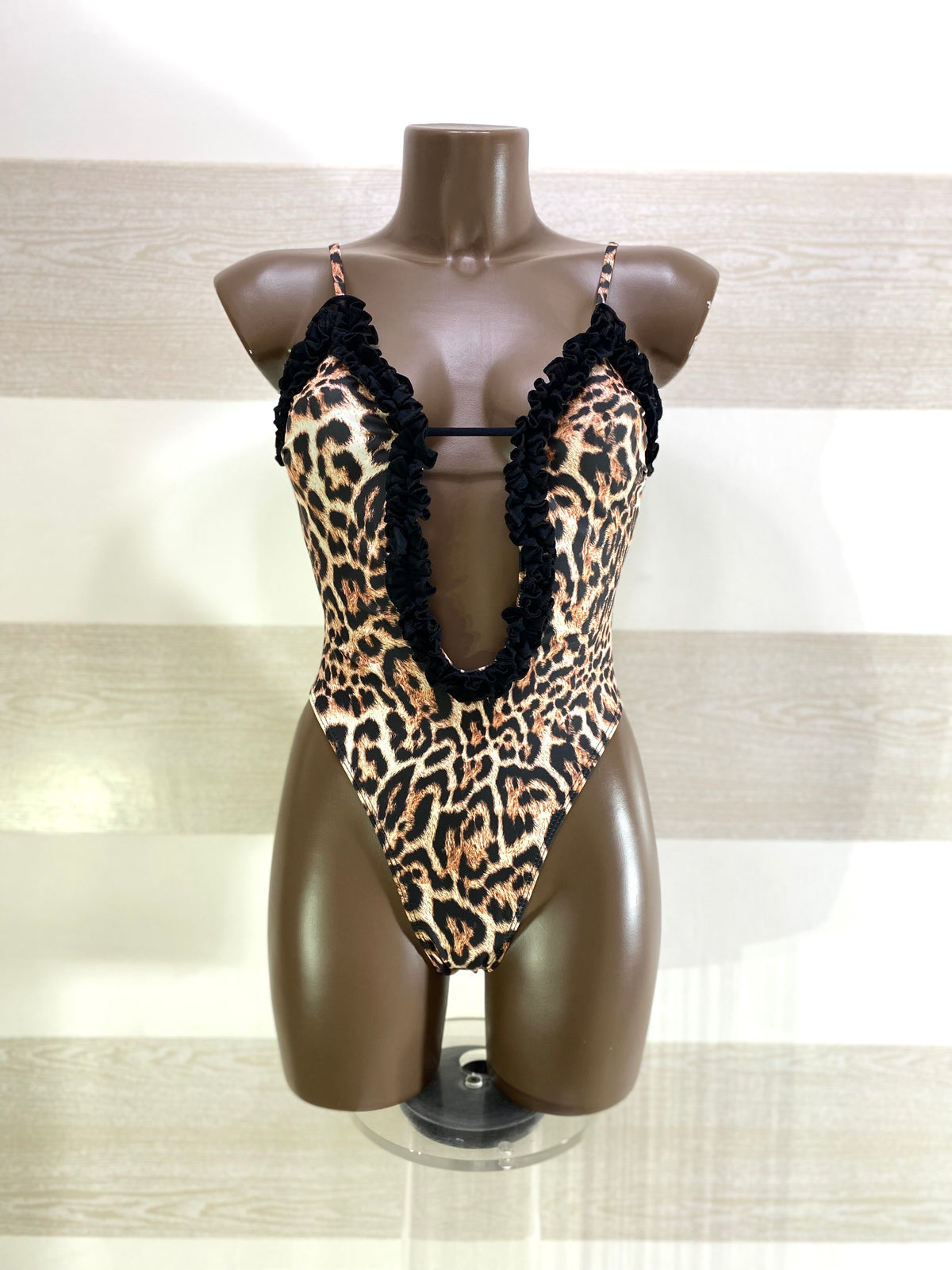 Costume Trikini Samanta Maculato con Ruches