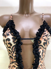 Costume Trikini Samanta Maculato con Ruches