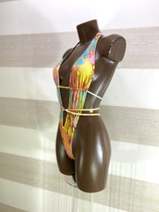 Costume Trikini Venere Pitonato Multicolor Regolabile