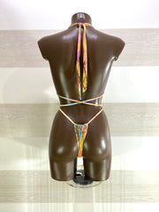 Costume Trikini Venere Pitonato Multicolor Regolabile