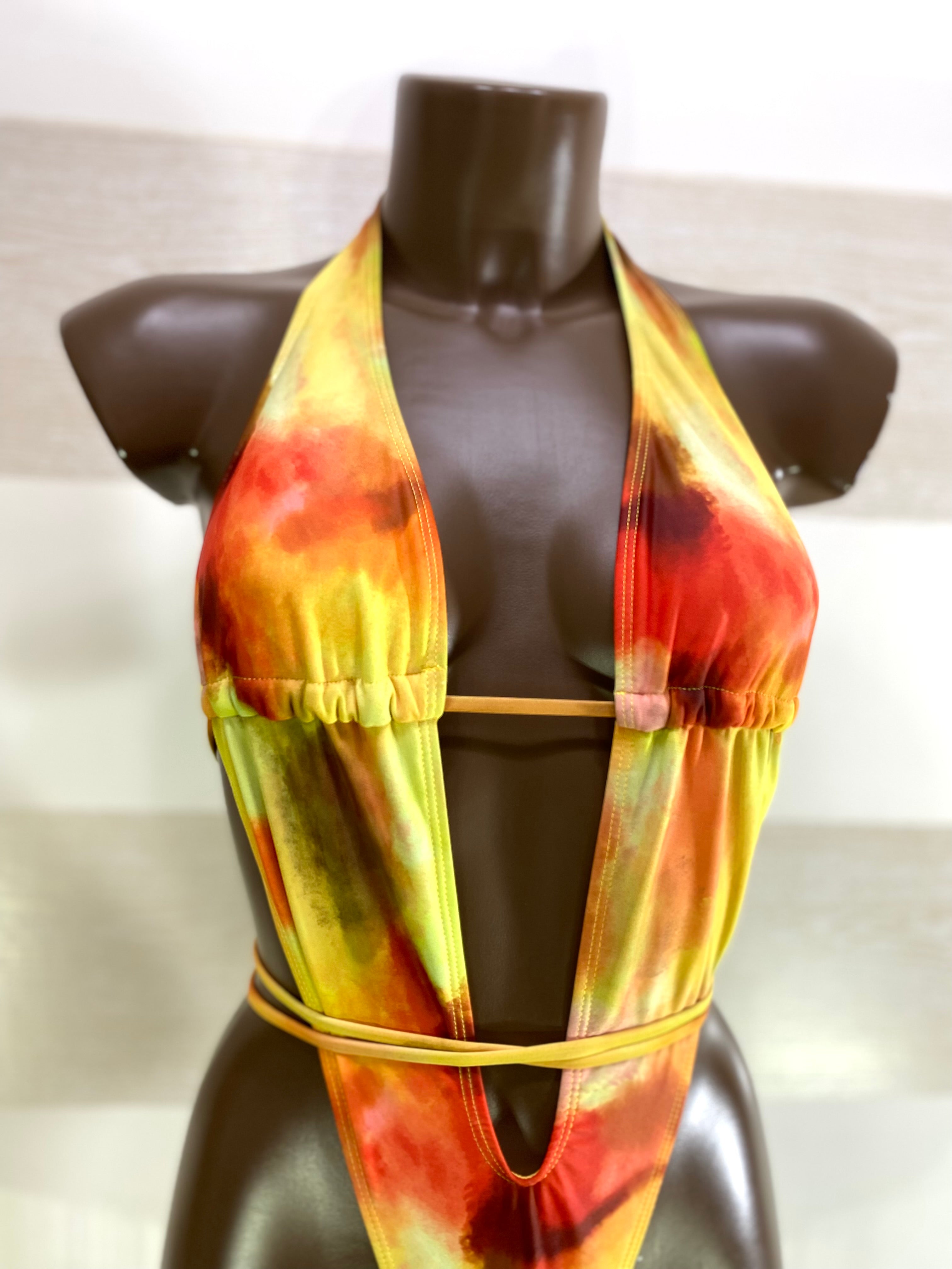 Costume Trikini Vilma Regolabile Arancione con Sfumature