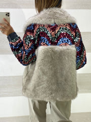 Eco Pelliccia Lola Sfumata e con Paillettes