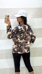 Felpa Leggera Ghislain Camouflage con Spalline Strutturate