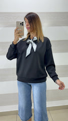Felpa Loretta con Foulard Removibile in Raso