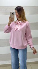 Felpa Loretta con Foulard Removibile in Raso