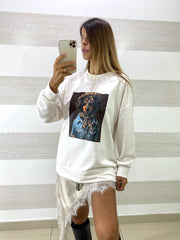 Felpa Natasha con Stampa Cane Bassotto