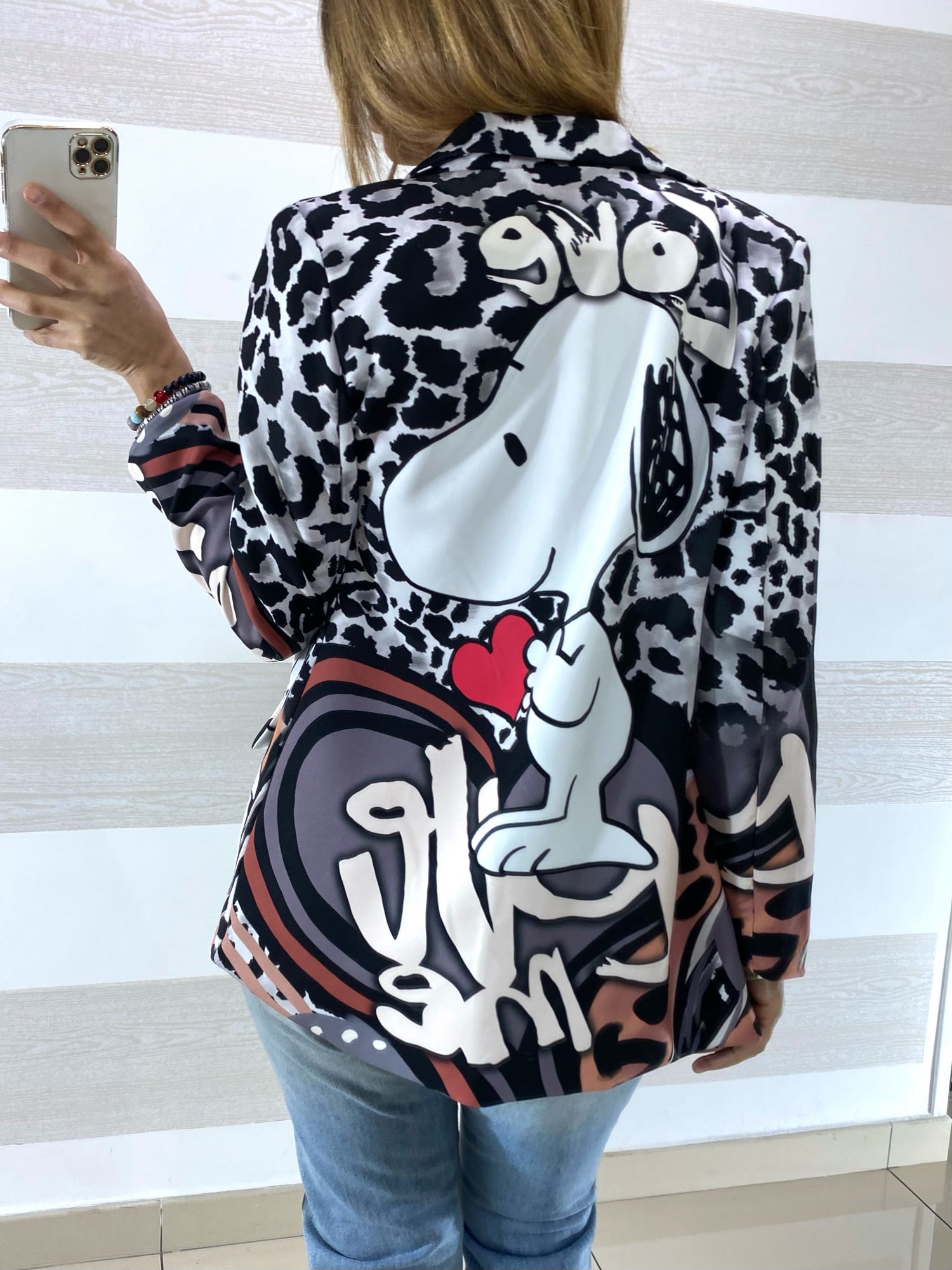 Giacca Alessia Disney Snoopy Animalier Bianco