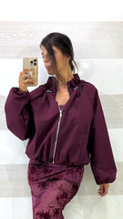 Giacca Bomber Divina Modello Crop a Sbuffo