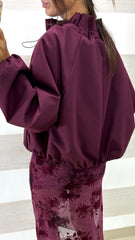 Giacca Bomber Divina Modello Crop a Sbuffo