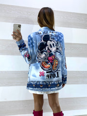 Giacca Clarita Stampa Effetto Jeans Topolino Disney