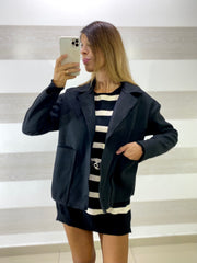 Giacca Maxin in Panno con Tasche Esterne