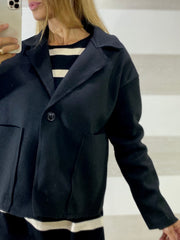 Giacca Maxin in Panno con Tasche Esterne