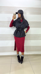 Giacca Trench Giselle Smanicato Effetto Dopiopetto