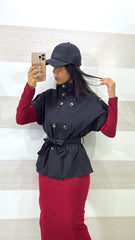 Giacca Trench Giselle Smanicato Effetto Dopiopetto