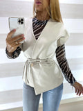 Gilet Anise Taglio Kimono Beige