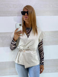 Gilet Anise Taglio Kimono Beige